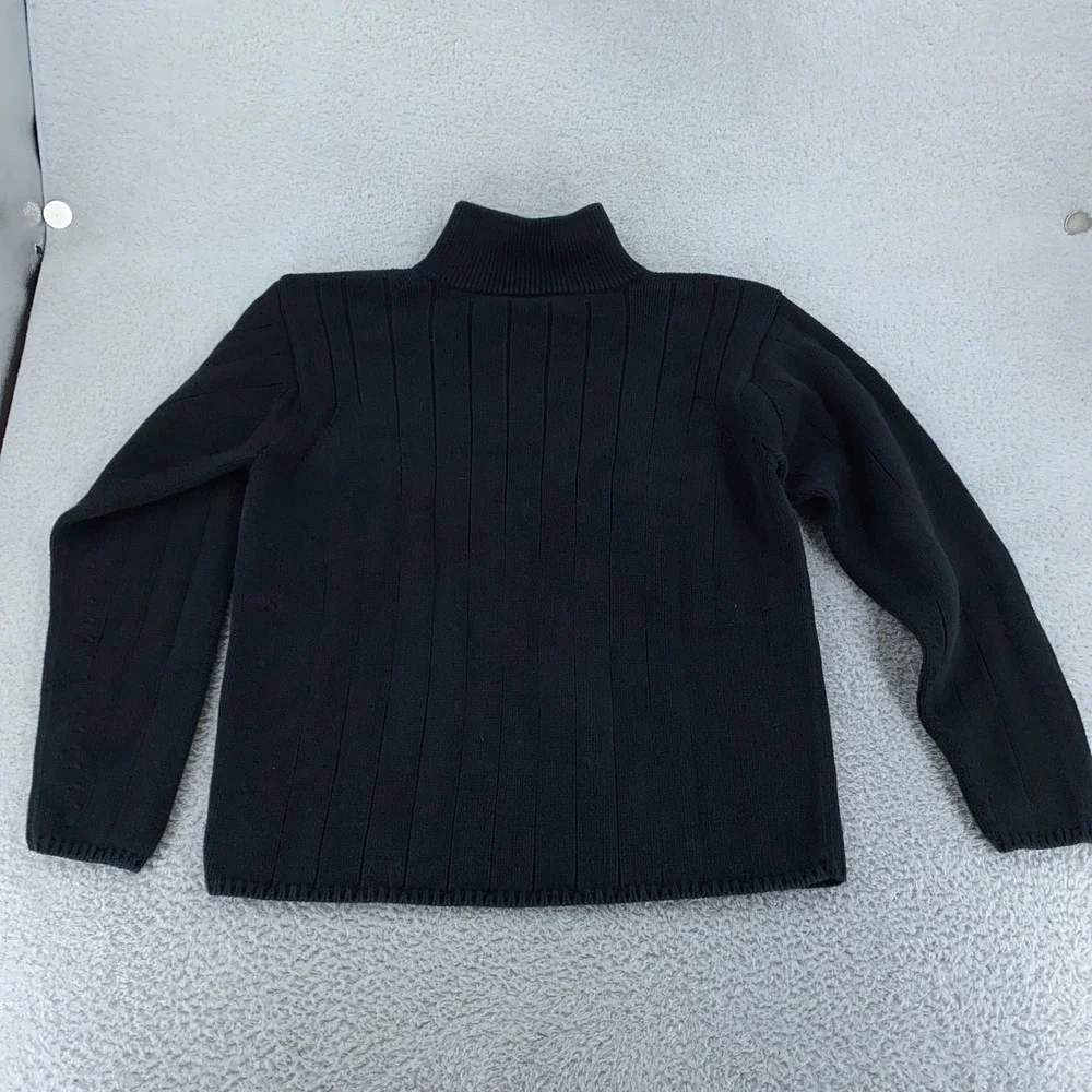 Polo Jeans Co Ralph Lauren Sweater Mens XL Black Half Zip Pullover Cotton Ribbed